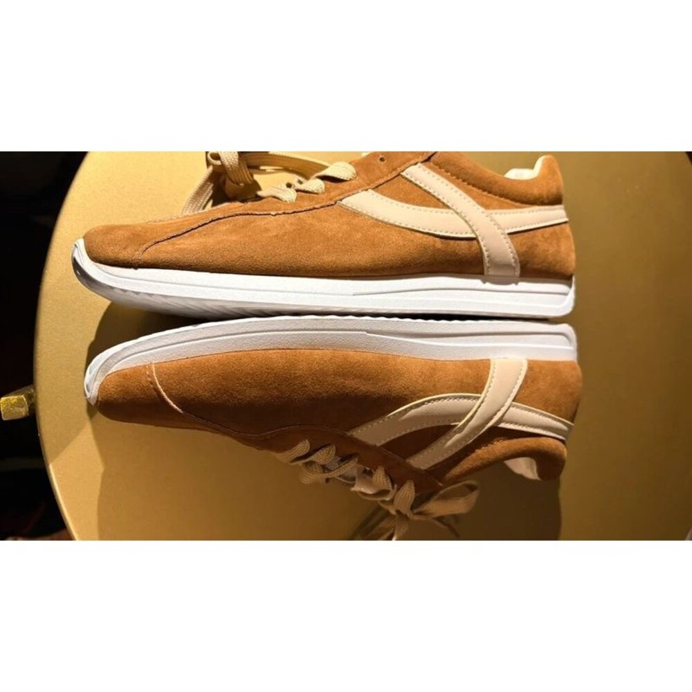 New Brown Faux Suede Sneakers Sz 9
